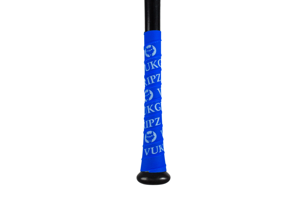 Vuk Gripz Blue Bat Grip Tape with White