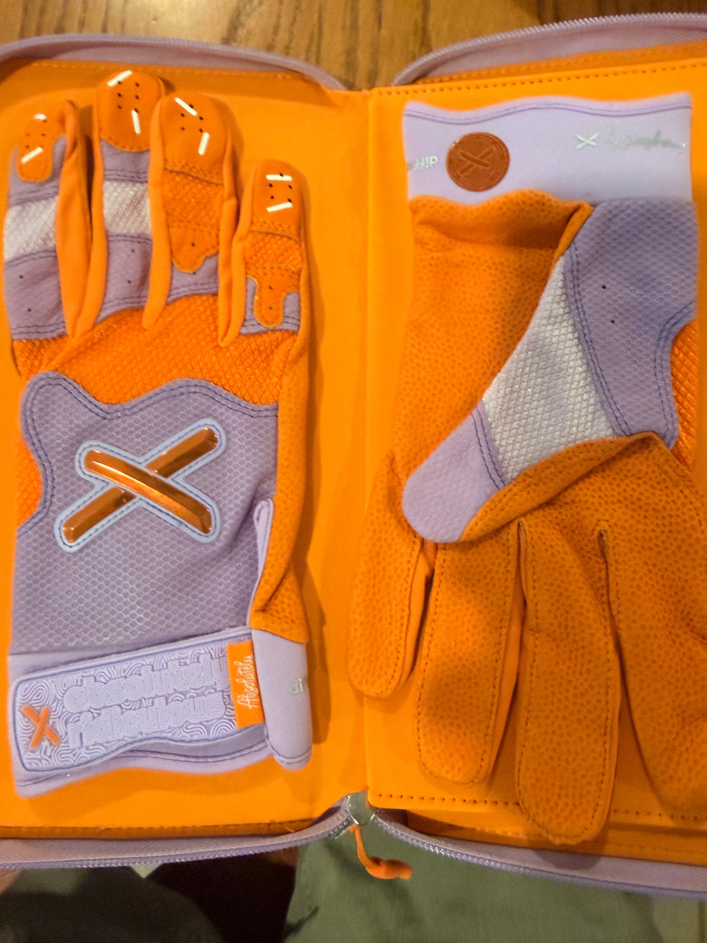 Aria Absolutely Ridiculous "Orange Ice Cream" Batting Gloves