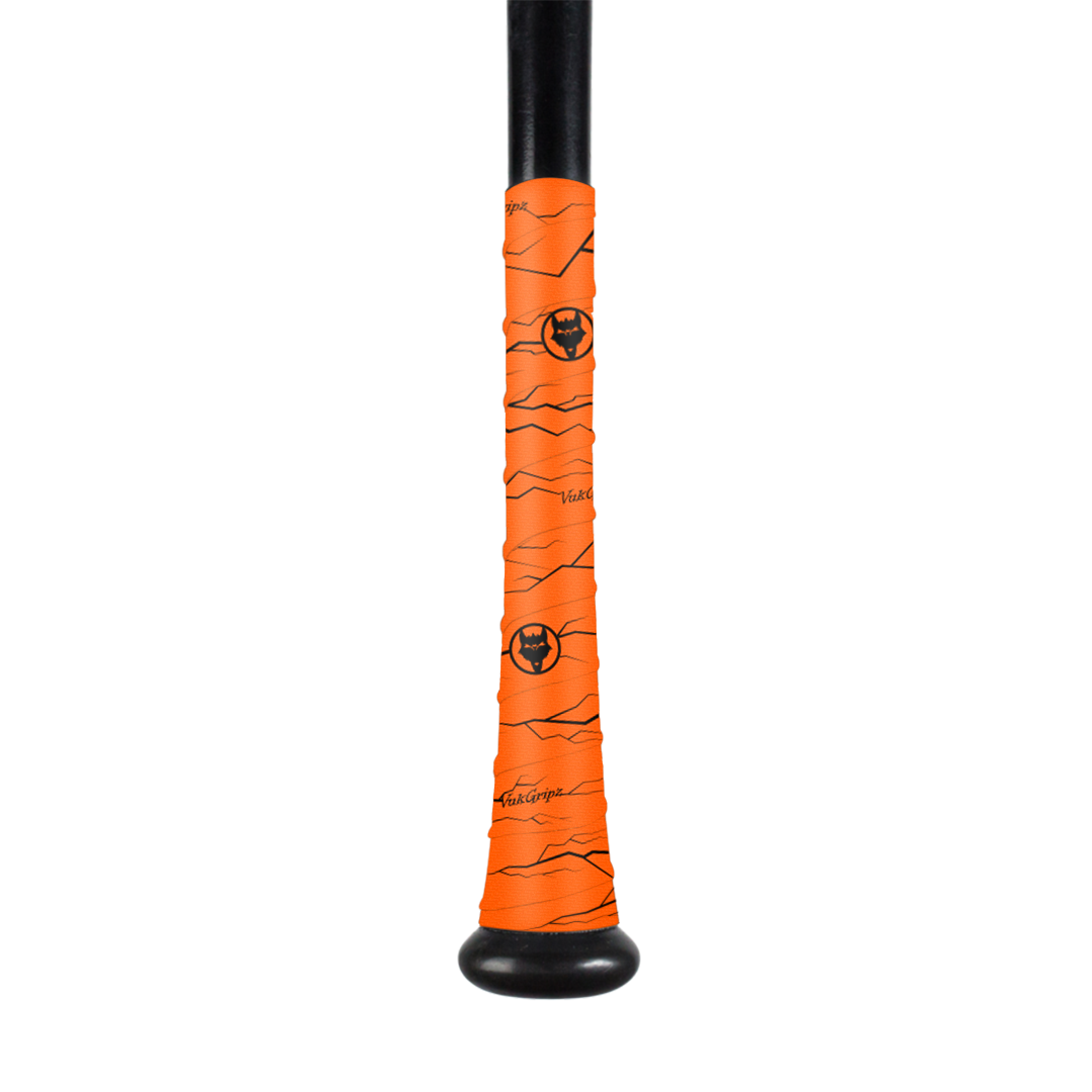 Vuk Gripz Pulse Orange Bat Grip Tape with Black