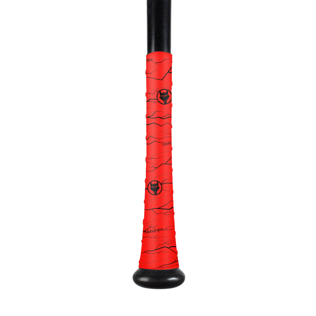 Vuk Gripz Pulse Red Bat Grip Tape with Black